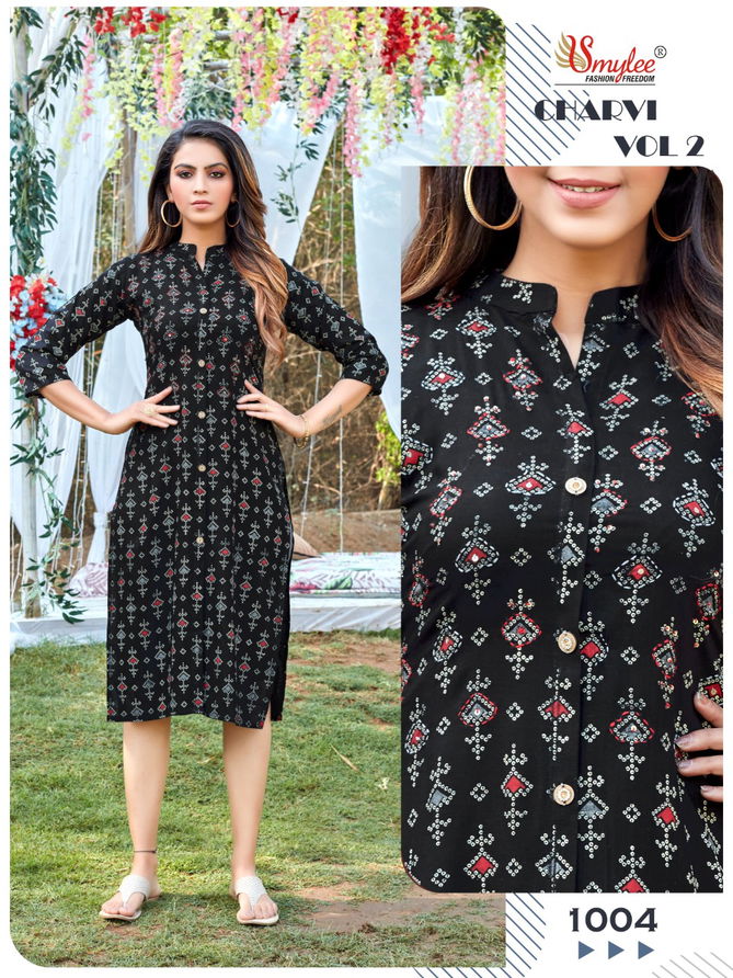 Smylee Charvi 2 Regukar Wear Rayon Heavy Lurex Designer Kurti Collection